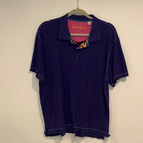 Robert Graham Other - Robert Graham Deep Purple Polo Shirt